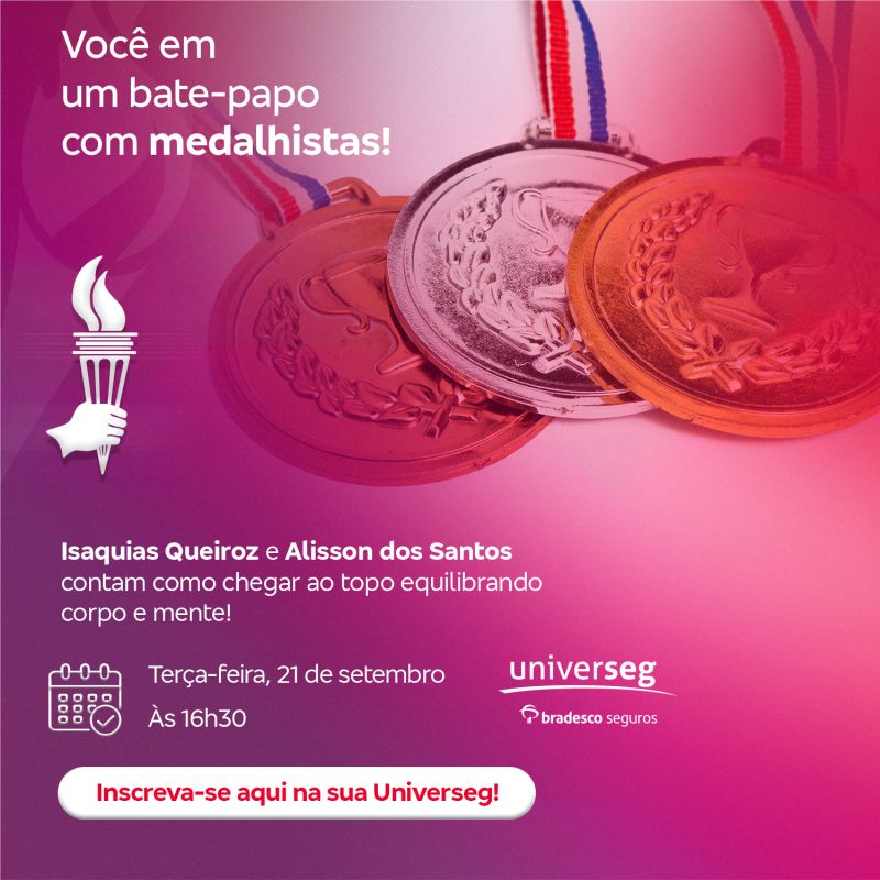 Bate papo especial medalhistas olímpicos na plataforma Universeg da